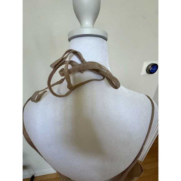 J.Crew Gold Shimmer Swim Cover-Up Dress Size M With Halter Tie & Open Back - Picture 4 of 6